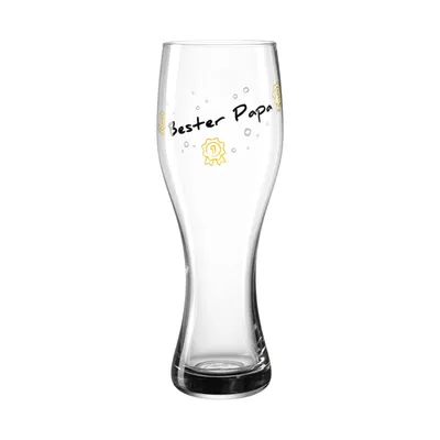Produktbild von Leonardo Presente Weizenbier-Glas Bester Papa, 1 Stück, spülmaschinenfestes Weizen-Glas mit Schriftzug und Motiv, Bierglas, 500 ml 044523