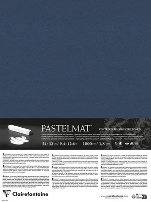 Productafbeelding van Clairefontaine Pastelmat, verpakking met 5 vellen, formaat 24x32 cm, 360g - Donkerblauw, artikelnummer 796014C