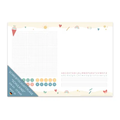 Produktbild von PuK Schreibtischunterlage Papier Schulkind ABC-Design DIN A3 25 Blatt