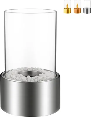 Produktbild von Zylindrischer Bioethanol-Kamin für Innen- und Außenbereich Marsiglia - Silver