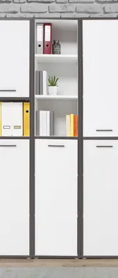 Produktbild von Forte KEFLAVIK Bücherregal 40 50, weißes Regal, Standregal, Büro, Home Office, W