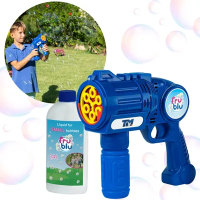 Produktbild von Seifenblasenpistole, Seifenblasenmaschine + Flüssigkeit 400ml