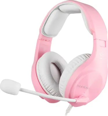 Produktbild von SADES A2 pink Gaming Headset, pink, 3,5 mm Klinke, kabelgebunden, Stereo, Over Ear, PC, PS4, Nintendo Switch