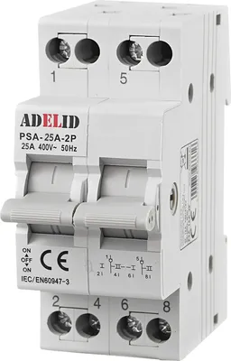 Produktbild von Wahlschalter-Umschalter 1-0-2 25A Reiheneinbau 2-polig
