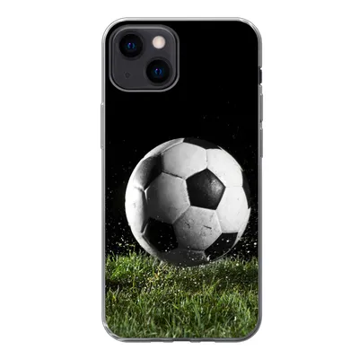 Produktbild von MuchoWow® Handyhülle Schutzhülle Hülle für iPhone 13 mini Fußball auf der Wiese Silikon Softcase Handy Hülle - Softcase