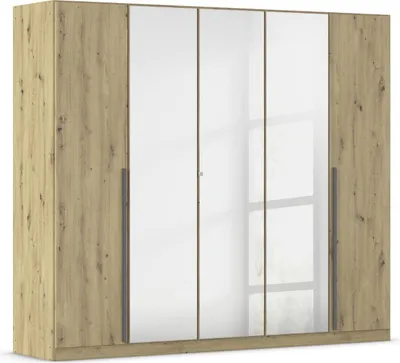 Produktbild von Drehtürenschrank >Alba< in Eiche Artisan Nachbildung / Spiegel - 226x197x54 (BxHxT)