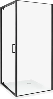 Zdjęcie produktu dla BELIANI Kabina prysznicowa czarna szkło hartowane aluminium pojedyncze drzwi 90 x 90 x 185 cm nowoczesny design