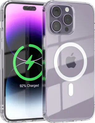 Produktbild von EAZY CASE Clear MagSafe Case für Apple iPhone 14 Pro Max, Qi-Charging, Silikon mit Kameraschutz, Bumper Case in Transparent