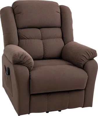 Produktbild von Fernsehsessel mit Aufstehhilfe Elektrisch Relaxsessel mit Liege-, Massage- und Heizfunktion, TV-Sessel mit Taschenfederkern, Seitentasche und Fernbedienung, Dunkelbraun