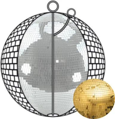 Spiegelkugel 75cm gold- Diskokugel (Discokugel) Party Lichteffekt - Echtglas - mirrorball safety gold color