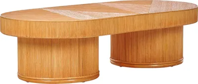 Zdjęcie produktu dla BELIANI Stolik ogrodowy jasnobrązowy rattanowy 150 x 70 cm na taras balkon styl nowoczesny
