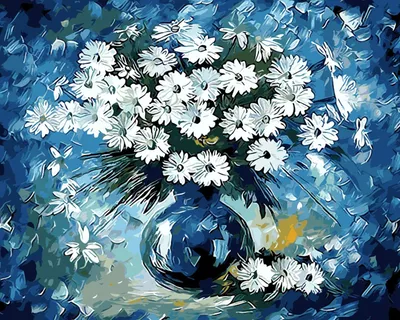 Produktbild von Malen nach Zahlen für Erwachsene, DIY Ölgemälde Malen nach Zahlen Kits auf Leinwand mit Pinseln und Acrylfarben, Gänseblümchen 16x20 Zoll Rahmenlos