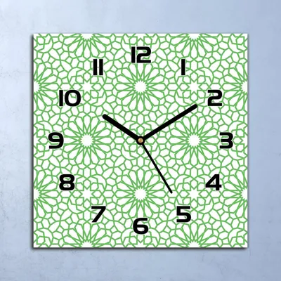 Produktbild von Wanduhr Echt-Glas-Küchenuhr Orientalische Blume Quarz 30x30 Deko Bilder