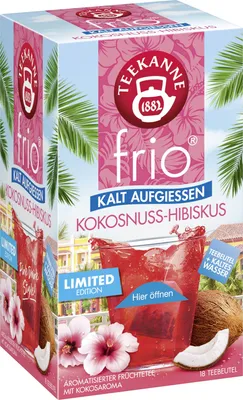 Produktbild von Teekanne frio Kokosnuss-Hibiskus 18x2,5g