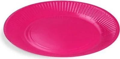 Produktbild von 40x BIONATURE Pappteller PartytellerMix rund Ø23cm fettdicht fuchsia