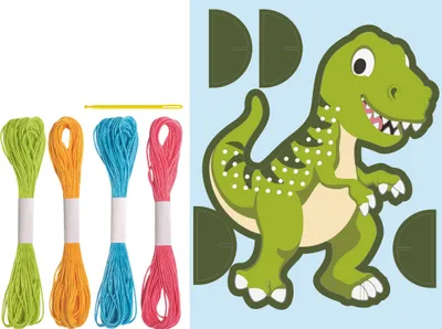 Image de Kit de broderie "Dinosaure" | 155×190×50 mm multicolore