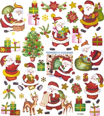 Imagen del producto de Pegatinas decorativas de Papá Noel, árbol de Navidad, regalos, festividades
