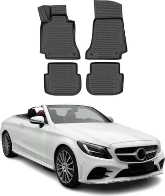 Obrázek produktu pro 2017-2025 Mercedes třídy C A205 Cabriolet Podlahové rohože TPE černé 4 ks