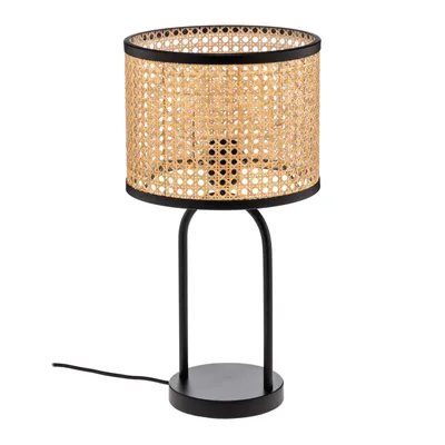 Produktbild von Lindby Tischleuchte Yaelle, 50 cm hoch, Rattan, schwarz, E27