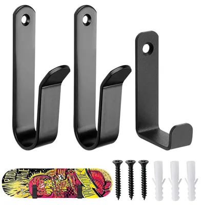 Obrázek produktu pro Sada dvou držáků na snowboard, horizontální provedení, držák na skateboard/longboard, stojan + 1 háček