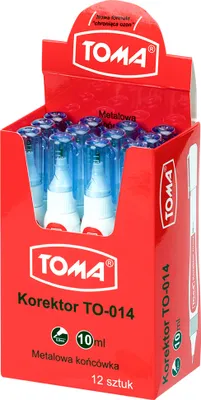 Obrázok produktu pre Korektor w pisaku 10 ml TOMA zestaw 12 sztuk