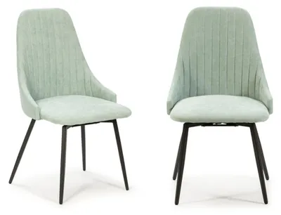 Image de CALICOSY - Lot de 2 chaises pivotantes en tissu avec pieds en métal noir L50 cm - ELMA