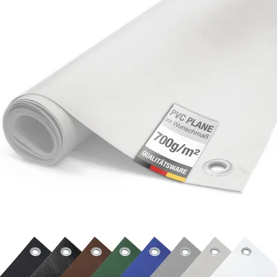 Immagine prodotto di Telone PVC camion 700g/m² CON OCCHIALI Telone protettivo opaco antistrappo stabile (bianco, 3m x 3m)
