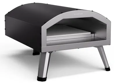 Produktbild von Klarstein LaFiamma Pizzaofen Elektrisch 450 Grad – 2.200 W, Duale Heizelemente, Inklusive Pizzastein, Edelstahl, Schnelle Aufheizzeit, Outdoor-Design, Bis 450 °C, Kompakt