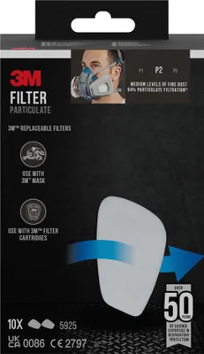 Produktbild von 3M Partikelfilter, P2, 10 Paar, für Atemschutzmasken