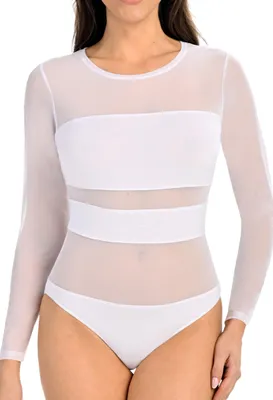 Immagine prodotto di Body Teyli a maniche lunghe in rete per donna Stripy Female 2405 bianco M