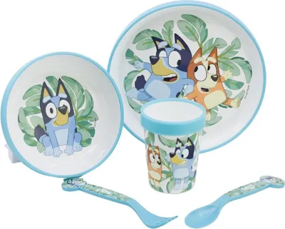 Produktbild von Bluey Teller-Set Mikrowellengeeignet 5-teiliges Kindergeschirr