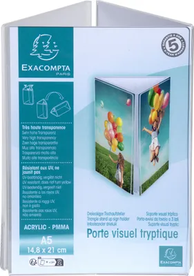 Image de Exacompta 10x Porte-visuel tryptique A5 Cristal 85558D