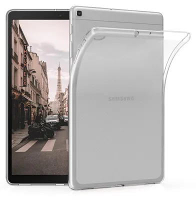 Produktbild von kwmobile Hülle kompatibel mit Samsung Galaxy Tab A 10.1 (2019) Hülle - weiches TPU Silikon Case transparent - Tablet Cover Matt Transparent