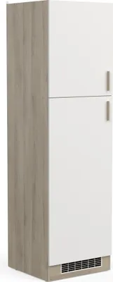 Produktbild von Kühlumbauschrank >Origan< in Kronberg Eiche/matt weiss - 60x207x60 (BxHxT)