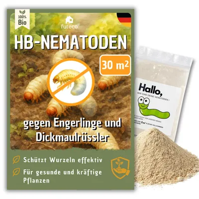 Produktbild von Futeco® – HB-Nematoden gegen Dickmaulrüssler & Engerlinge – für 30m² Fläche – zum einfachen gießen