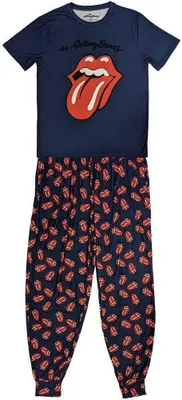 Produktbild von The Rolling Stones - "Classic" Schlafanzug für Herren/Damen Uni RO9835 (XL) (Marineblau/Rot)