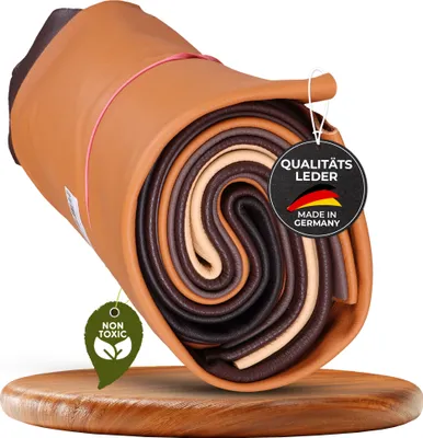 Produktbild von Lederstücke 1kg braun DIN A3 - Lederstücke alle Stücke mind. DIN A3 - echtes Leder zum nähen - handverlesene Lederreste - Leder zum basteln - verschiedene brauntöne