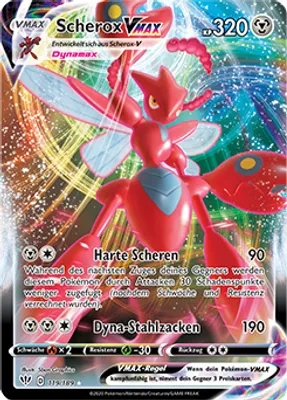Produktbild von Pokemon Scherox VMAX 119/189 Pokémon Schwert & Schild Flammende Finsternis Sammelkarte 1 Stück