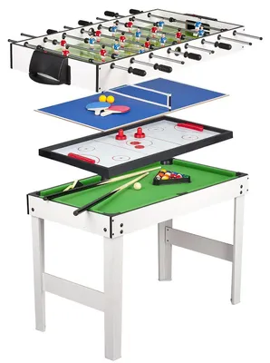 Produktbild von Bayagu 4-in-1 Spieltisch mit Tischfußball Billard Tischtennis und Airhockey