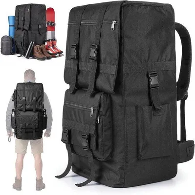 Produktbild von Großer Wanderrucksack – Outdoor-Rucksack – für Camping und Reisen – extra große Kapazität – 120 Liter – Schwarz