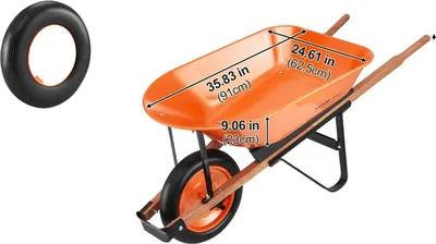 Zdjęcie produktu dla Taczka, udźwig 150 kg, ergonomiczny uchwyt, opony 16", 1 koło 5