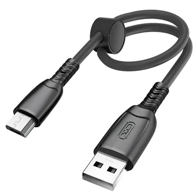 Obrázok produktu pre XO, USB / Micro-USB 6A kábel 480Mbps prenos dát 25cm, čierny