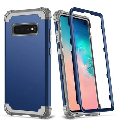 Obrázek produktu pro Galaxy S10 Pouzdro, 3 v 1 Hybridní Pevný PC TPU Silikon, Odolné proti nárazům Ochranné pouzdro pro Samsung Galaxy S10 Námořnická modrá