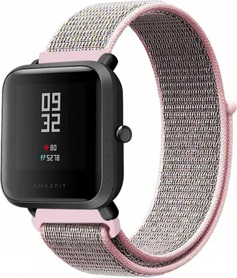 Produktbild von Strap-it Xiaomi Amazfit Bip Armband Nylon (Rosa Sand)