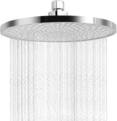 Obrázok produktu pre Sprchová hlavica – 22 cm – Sprchová hlavica – Proti vodnému kameňu – Okrúhla – Pevná sprchová hlavica do kúpeľne – Otočná – 360 stupňov