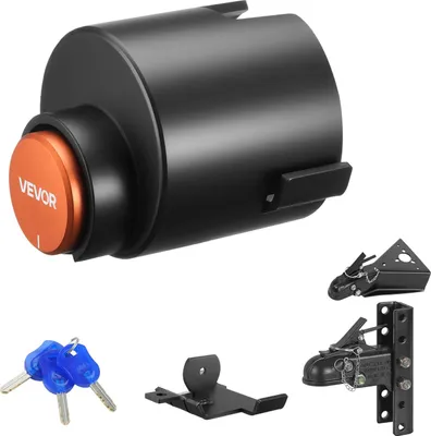 Image de Antivol de remorque VEVOR, compatible avec les attelages à boule de 58,7 mm, antivol d'attelage avec 3 clés, résistant à la corrosion, antivol, antivol pour camping-cars, remorques, bateaux