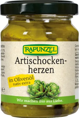Produktbild von Rapunzel - Artischockenherzen in Olivenöl - 120g