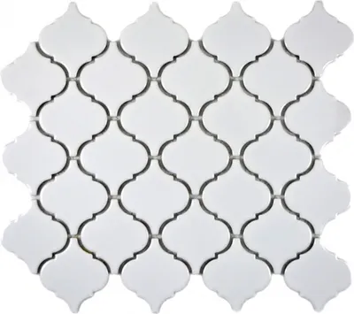 Produktbild von Retro Vintage Mosaik Fliese Keramik Florentiner weiß glänzend MOS13-1WG_f | 10 Mosaikmatten
