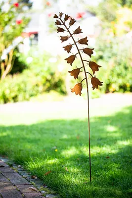 Produktbild von Gartenstecker Glockenblume aus Edelrost Metall Rost Gartendeko Edelrost rostiger Beetstecker 116cm