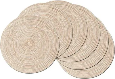 Produktbild von Famanu Platzsets Set von 6 - 38 cm Runde, Beige